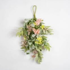 Artificial Pink & Green Hydrangea Teardrop Swag 7 Artificial Pink & Green Hydrangea Teardrop Swag -Home Decoration 30975161 alt02