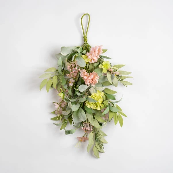 Artificial Pink & Green Hydrangea Teardrop Swag 5 Artificial Pink & Green Hydrangea Teardrop Swag - Image 3