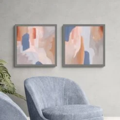 Set Of 2 Clay Abstract Framed Prints