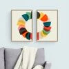 Set Of 2 Colourful Abstract Framed Prints -Home Decoration 30976642