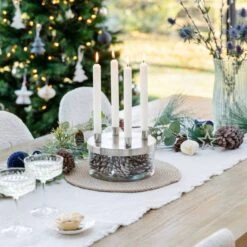 Metal Candlestick Holder With Glass Bowl -Home Decoration 30976770