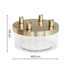 Metal Candlestick Holder With Glass Bowl -Home Decoration 30976794 alt04