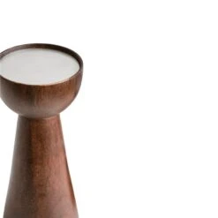 Set Of 2 Harvey Walnut Wooden Candle Holders -Home Decoration 30976802 alt02