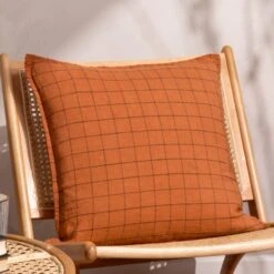 Yard Linen Grid Check Square Cushion Cover -Home Decoration 30978740