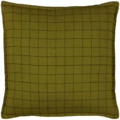 Yard Linen Grid Check Square Cushion Cover -Home Decoration 30978823 alt01