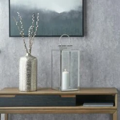 Metal & Glass Rectangular Lantern -Home Decoration 30983094