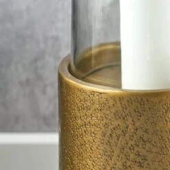 Metal & Glass Pedestal Hurricane Candle Holder -Home Decoration 30983111 alt01