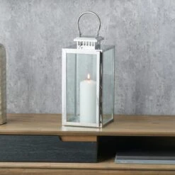 Metal & Glass Rectangular Lantern -Home Decoration 30983162