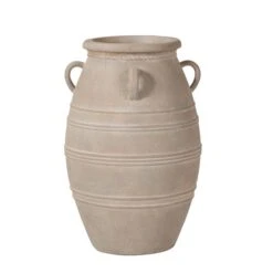 Grey Wash Fibrestone Decorative Vase With Handles -Home Decoration 30983191 alt03