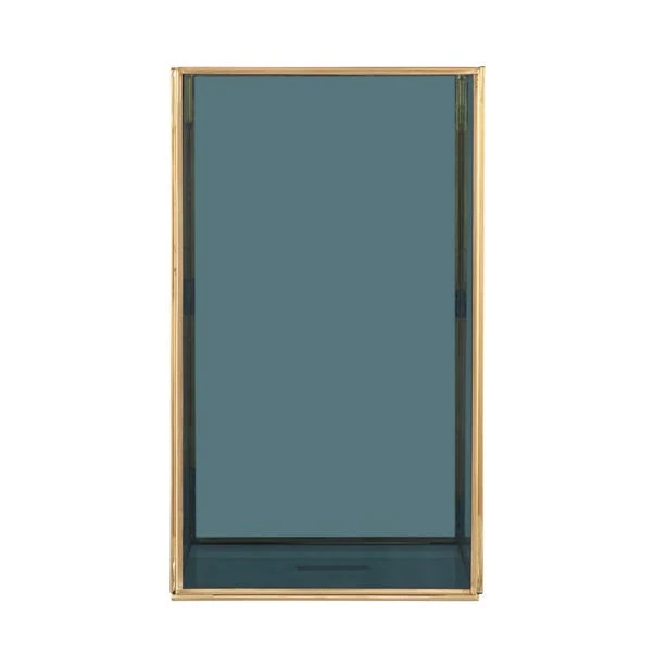Brass & Smoked Glass Panelled Square Hurricane Candle Holder 6 Brass & Smoked Glass Panelled Square Hurricane Candle Holder - Image 4