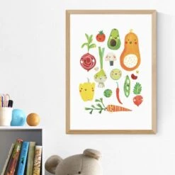 East End Prints Happy Veggies Print -Home Decoration 30983636
