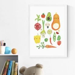 East End Prints Happy Veggies Print -Home Decoration 30983682