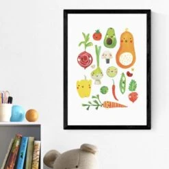 East End Prints Happy Veggies Print -Home Decoration 30983724