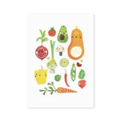 East End Prints Happy Veggies Print -Home Decoration 30983768 alt01