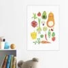 East End Prints Happy Veggies Print