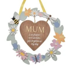 The Cottage Garden Mum Hanging Wreath Plaque