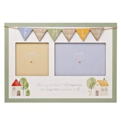 Family Bunting Collage Double Photo Frame