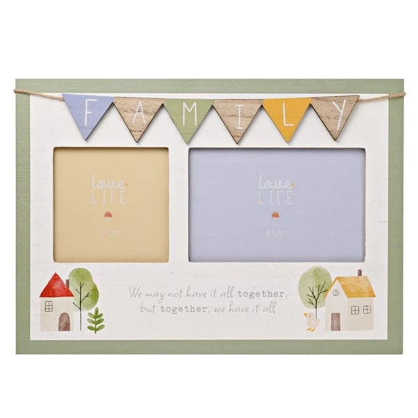 Family Bunting Collage Double Photo Frame 3 Family Bunting Collage Double Photo Frame