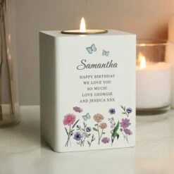 Personalised Wild Flowers Tealight Holder -Home Decoration 30985103 alt02